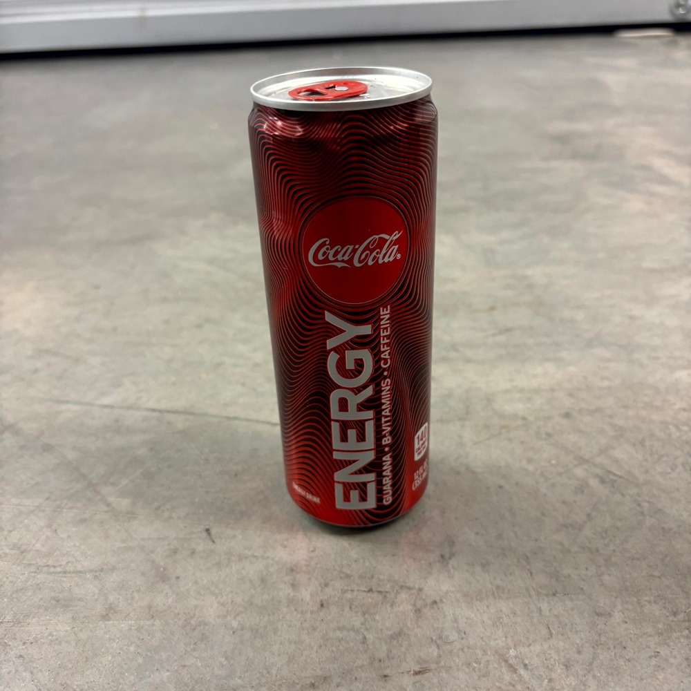 2020 Coca-Cola Energy Empty 12 oz Slim Can Black Red Wave Design Collectible USA